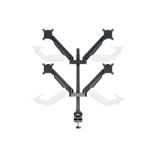 MULTIBRACKETS 4 karos asztali konzol, M VESA Gas Lift Arm Quad Black HD (15-32", max.VESA: 100x100 mm, 21 kg)