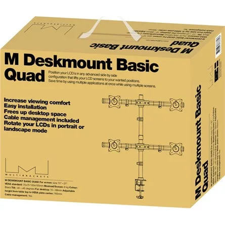 MULTIBRACKETS Asztali konzol (4 képernyős rögzítőkar), M Deskmount Basic Quad