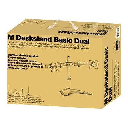 MULTIBRACKETS Asztali állvány, M Deskstand Basic Dual (15-27", max.VESA: 100x100 mm, 8 kg)