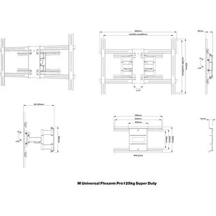 Multibrackets Flexarm Pro Super Duty 55"-110" monitor TV fali tartó fekete