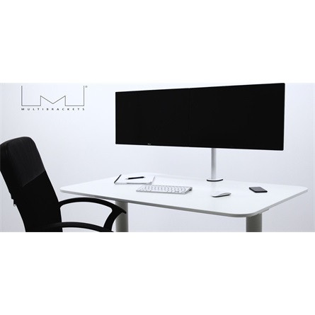 MULTIBRACKETS Asztali konzol (2 képernyős), M VESA Deskmount Officeline Dual White (15-30", max.VESA: 100x100 mm, 8 kg)
