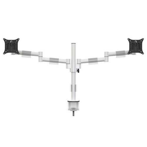 MULTIBRACKETS Asztali konzol (2 képernyős), M VESA Deskmount Officeline Dual White (15-30", max.VESA: 100x100 mm, 8 kg)