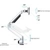 MULTIBRACKETS Asztali konzol, M VESA Gas Lift Arm Single Silver HD (15-34", max.VESA: 100x100 mm, 21 kg)