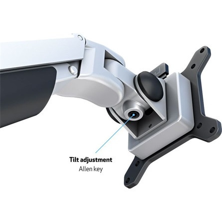 MULTIBRACKETS Asztali konzol, M VESA Gas Lift Arm Single Silver HD (15-34", max.VESA: 100x100 mm, 21 kg)