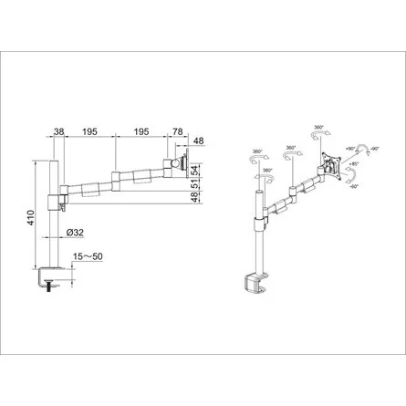 Multibrackets M VESA Deskmount Officeline Single II 15"-30"
