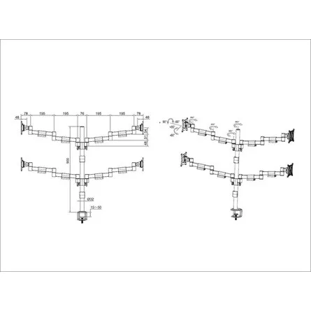 Multibrackets Deskmount Officeline Quad Black 15"-30" monito