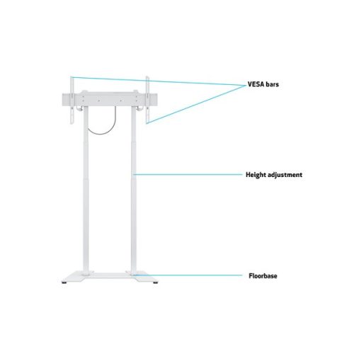 MULTIBRACKETS Padlóállvány, M Motorized Floorbase 60kg White (37-90", max.VESA: 600x400 mm, 60 kg)