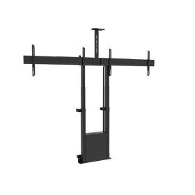   MULTIBRACKETS Motoros 2 karos padlóállvány, M Motorized Floormount/ Wallstand Dual Screen incl cabinet & cam-shelf 120kg