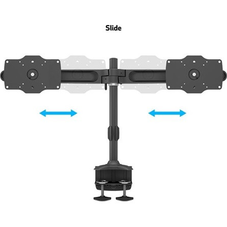 MULTIBRACKETS Asztali konzol (2 képernyős rögzítőkar), M VESA Desktopmount Dual Desk Clamp 24-32" (max.VESA: 200x200 mm)