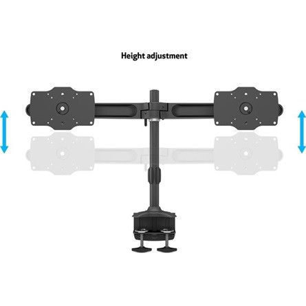 MULTIBRACKETS Asztali konzol (2 képernyős rögzítőkar), M VESA Desktopmount Dual Desk Clamp 24-32" (max.VESA: 200x200 mm)