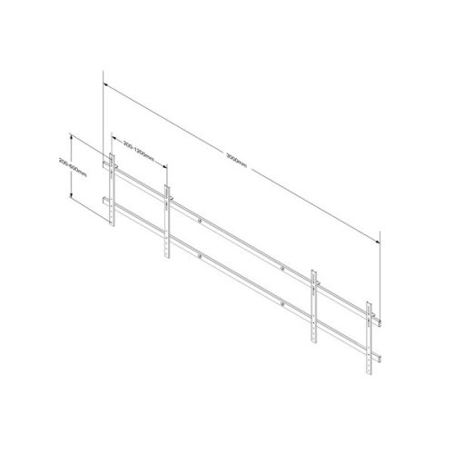 MULTIBRACKETS Motoros 2 képernyős fali konzol, M Motorized Dual Screen Mount (max.84", max.VESA: 600x1200 mm, 140 kg)