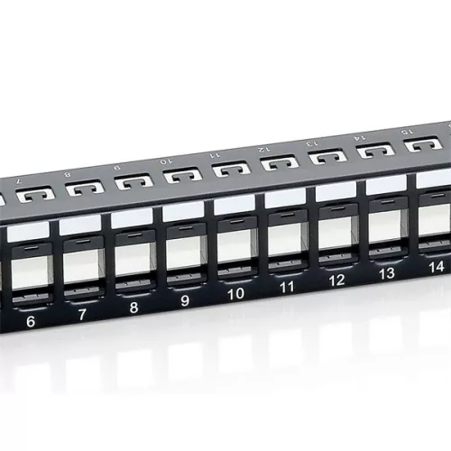 Equip Keystone Patch Panel - 769124 (24 port, Cat6, 1U, árnyékolatlan, fekete)
