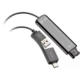   HP Poly DA75 1db QD (Quick Disconnect) - 1db USB-A 2.0 1db USB-C M/M adapter fekete