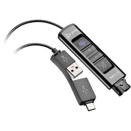 HP Poly DA85-M 1db QD (Quick Disconnect) - 1db USB-A 2.0 1db USB-C M/M adapter 0.13m fekete