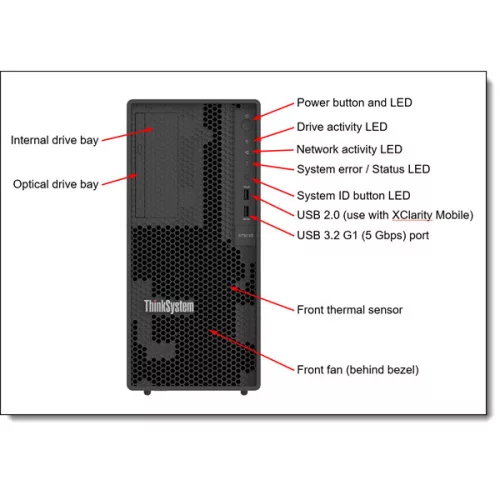 LENOVO SRV LENOVO torony szerver - ST50 V3 (3.5"), 4C 6315P 2.8Ghz, 1x16GB, 2x 480GB RI SSD, SW RAID, XCC2: Std, 500W.