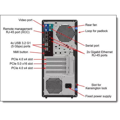 LENOVO SRV LENOVO torony szerver - ST50 V3 (3.5"), 4C 6315P 2.8Ghz, 1x16GB, 2x 480GB RI SSD, SW RAID, XCC2: Std, 500W.
