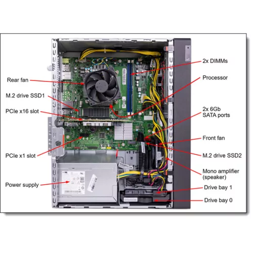 LENOVO SRV LENOVO torony szerver - ST45 V3 (3.5"), 12C AMD EPYC 4464P 3.7GHz, 1x32GB, 2x960GB S4520 RI SSD, Software RAID, 500W.