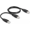 Delock USB-A 2.0 -> 2db USB-A 2.0 M/M adatkábel 0.7m fekete