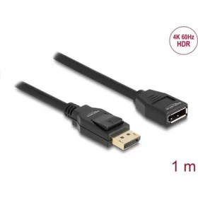   Delock DisplayPort 1.2 -> DisplayPort 1.2 M/F video kábel hosszabbító 1m fekete