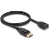 Delock DisplayPort 1.2 -> DisplayPort 1.2 M/F video kábel hosszabbító 1m fekete