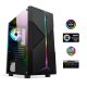 Spirit of Gamer Számítógépház - CLONE 3 RGB (fekete, ablakos, 8x12cm ventilátor, alsó táp,  ATX, 1xUSB3.0, 2xUSB2.0)