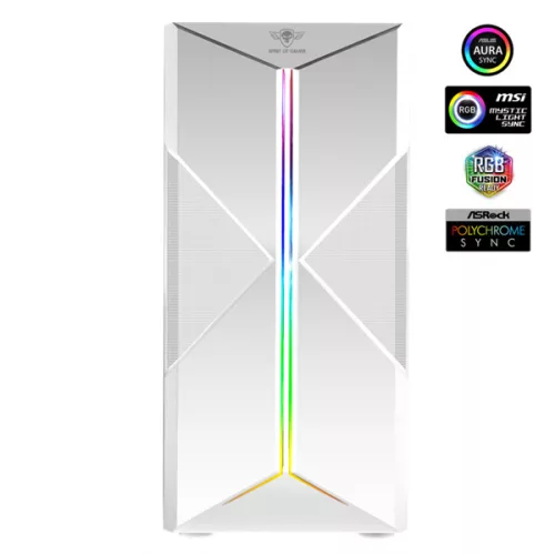 Spirit of Gamer Számítógépház - CLONE 3 White (fekete, ablakos, 8x12cm ventilátor, alsó táp,  ATX, 1xUSB3.0, 2xUSB2.0)