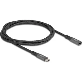   Delock USB-C 3.2 Gen2 -> USB-C 3.2 Gen2 M/F adatkábel hosszabbító 1m fekete-szürke