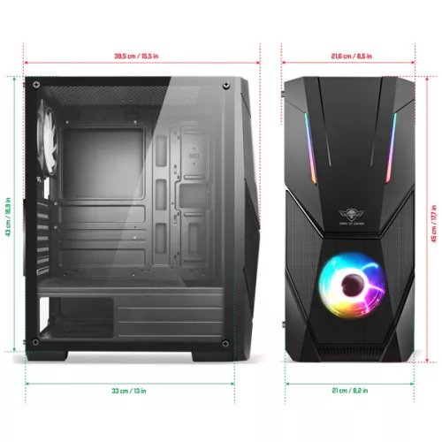 Spirit of Gamer Számítógépház - Rogue V RGB (fekete, ablakos