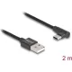 Delock USB-A 2.0 -> USB-C M/M adatkábel 2m fekete egyenes/90°