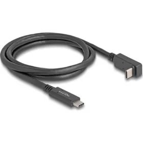   Delock USB-C 3.2 Gen2 -> USB-C 3.2 Gen2 M/M adatkábel 1m fekete 90°/egyenes