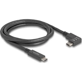   Delock USB-C 3.2 Gen2 -> USB-C 3.2 Gen2 M/M adatkábel 1m fekete 90°/egyenes
