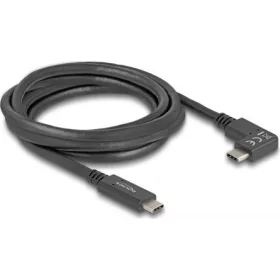   Delock USB-C -> USB-C M/M adatkábel 2m fekete 90°/egyenes