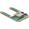 Delock Mini PCIe I/O 1 x A-típusú USB 2.0-s csatlakozó (teljes méret/fél méret)