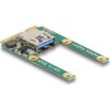 Delock Mini PCIe I/O 1 x A-típusú USB 2.0-s csatlakozó (teljes méret/fél méret)