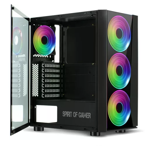 Spirit of Gamer Számítógépház - GHOST III RGB (fekete, ablak