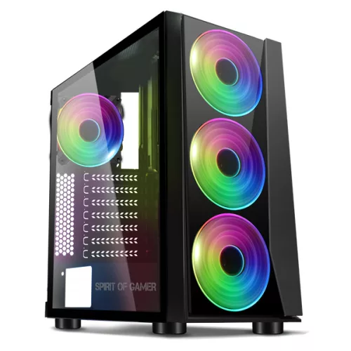 Spirit of Gamer Számítógépház - GHOST III RGB (fekete, ablak