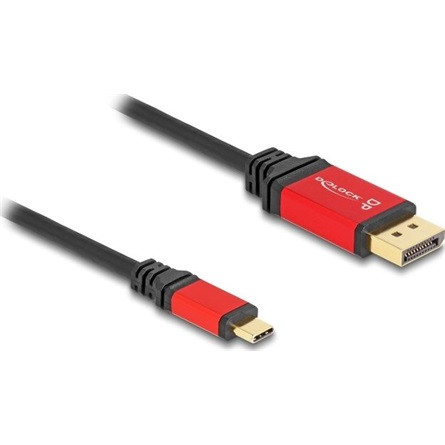 Delock USB Type-C  - DisplayPort kábel (DP Alt Mode) 8K 30 Hz-hez HDR funkcióval 3 m piros