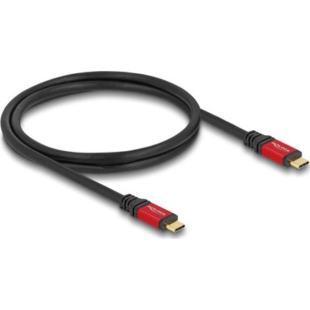Delock USB-C 3.2 Gen2 -> USB-C 3.2 Gen2 M/M adatkábel 1m fekete-piros