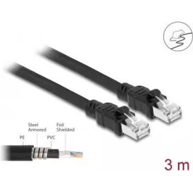   Delock RJ45 CAT6A F/UTP -> RJ45 CAT6A F/UTP M/M adatkábel 3m fekete
