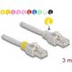 Delock RJ45 CAT6A S/FTP -> RJ45 CAT6A S/FTP M/M adatkábel 3m szürke színes jelólővel
