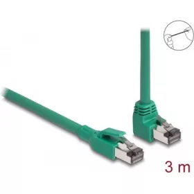   Delock PROFINET RJ45 CAT6 SF/UTP -> RJ45 CAT6 SF/UTP M/M adatkábel 3m zöld 90° egyenes/fel,