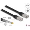Delock RJ45 CAT6A S/FTP -> RJ45 CAT6A S/FTP M/M adatkábel 1m fekete PE, kültéri