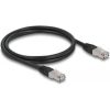 Delock RJ45 CAT6A S/FTP -> RJ45 CAT6A S/FTP M/M adatkábel 1m fekete PE, kültéri