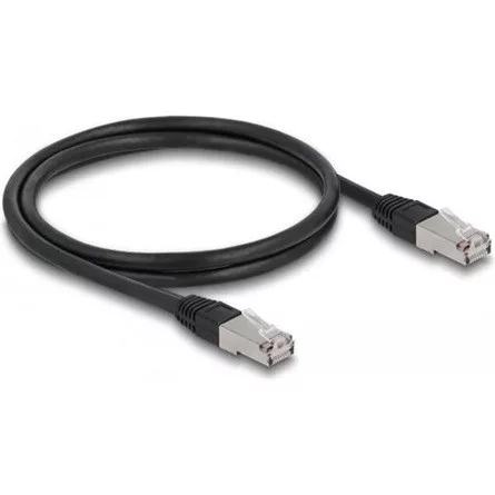 Delock RJ45 CAT6A S/FTP -> RJ45 CAT6A S/FTP M/M adatkábel 1m fekete PE, kültéri