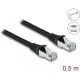 Delock RJ45 CAT6A S/FTP -> RJ45 CAT6A S/FTP M/M adatkábel 0.5m fekete PUR, kültéri