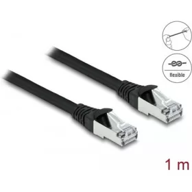   Delock RJ45 CAT6A S/FTP -> RJ45 CAT6A S/FTP M/M adatkábel 1m fekete PUR, kültéri
