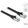 Delock RJ45 CAT6A S/FTP -> RJ45 CAT6A S/FTP M/M adatkábel 3m fekete PUR, kültéri