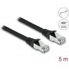 Delock RJ45 CAT6A S/FTP -> RJ45 CAT6A S/FTP M/M adatkábel 5m fekete PUR, kültéri