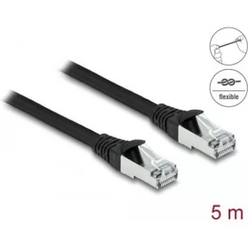   Delock RJ45 CAT6A S/FTP -> RJ45 CAT6A S/FTP M/M adatkábel 5m fekete PUR, kültéri