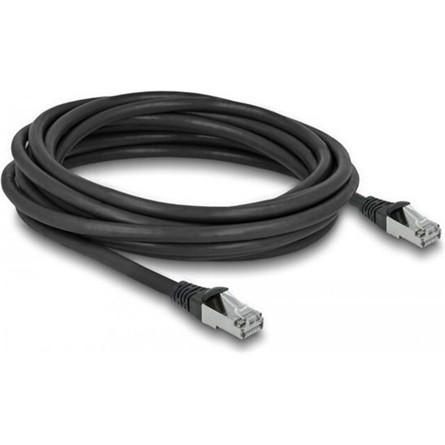 Delock RJ45 CAT6A S/FTP -> RJ45 CAT6A S/FTP M/M adatkábel 5m fekete PUR, kültéri